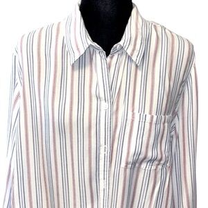 Beach Lunch Lounge Button-down Stripped Blouse